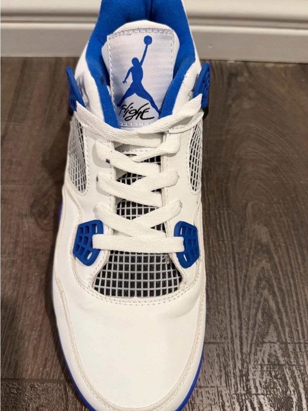Air Jordan 4 Retro Motorsports White Blue Black 308497-117 Mens Size 8 - Picture 6 of 16